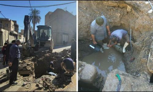 رفع شکستگی شبکه توزیع آب بافت قدیم دزفول با ۱۰ ساعت کار مستمر